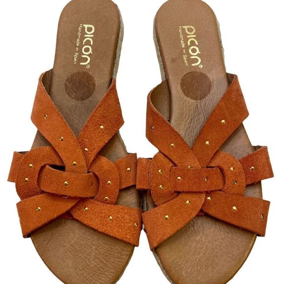 Picon Espadrilles Gorgeous Burnt Orange Color. - Picture 4 of 5